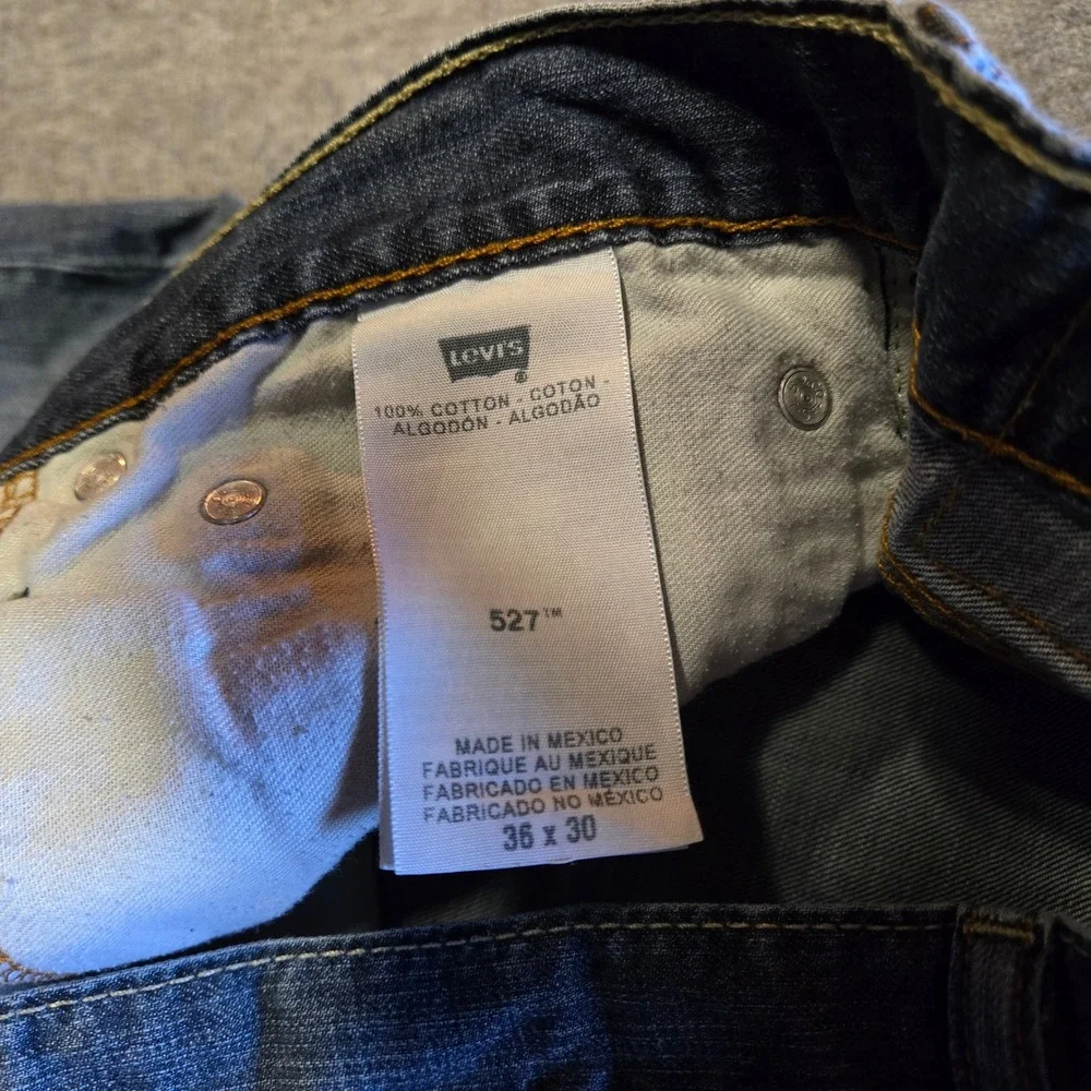 Levi's 527 Bootcut Jeans Mens 36x30 Blue Denim Low Rise Slim Fit Workwear